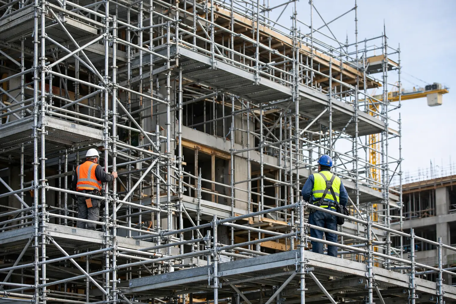 Ponteggi multidirezionali complessi in cantiere