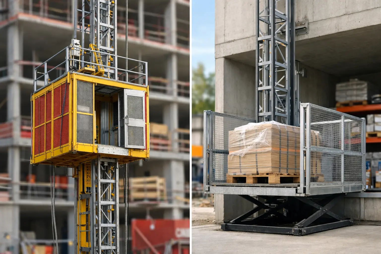 Ascensore da cantiere o montacarichi: cosa scegliere
